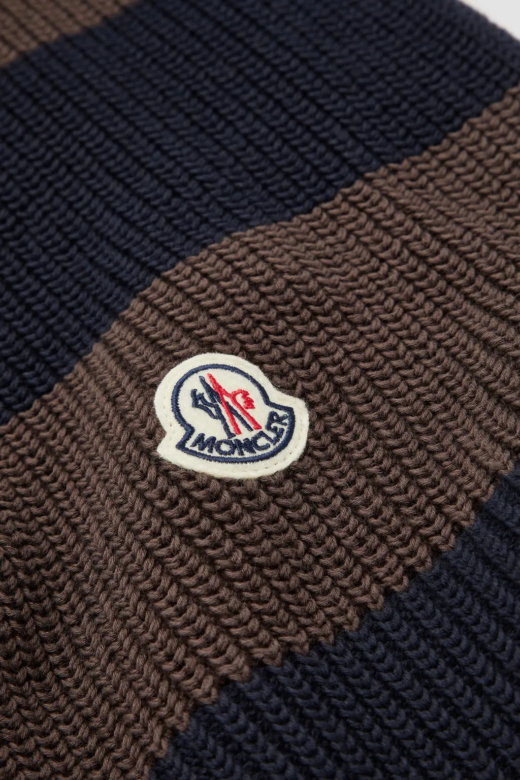 Logo Patch Striped Scarf