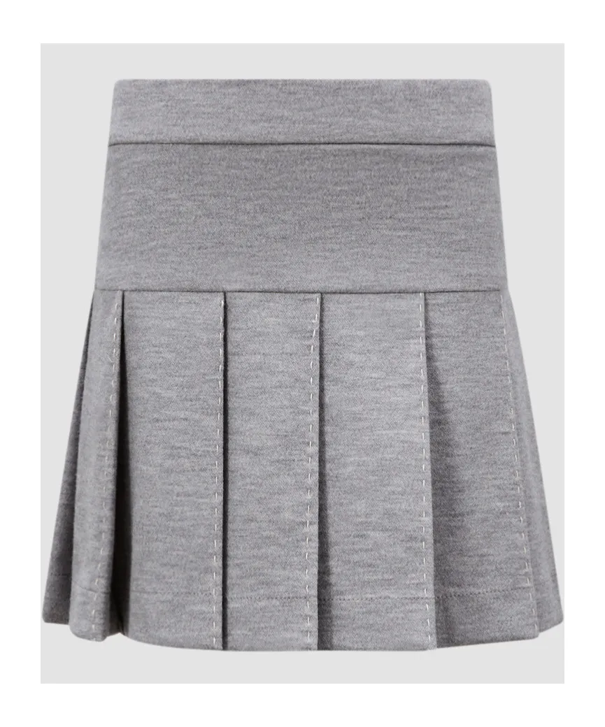Logo Patch Pleated Skirt