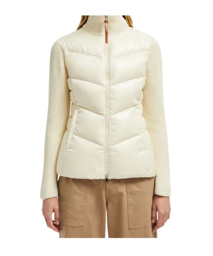 Padded Wool Zip-Up Cardigan