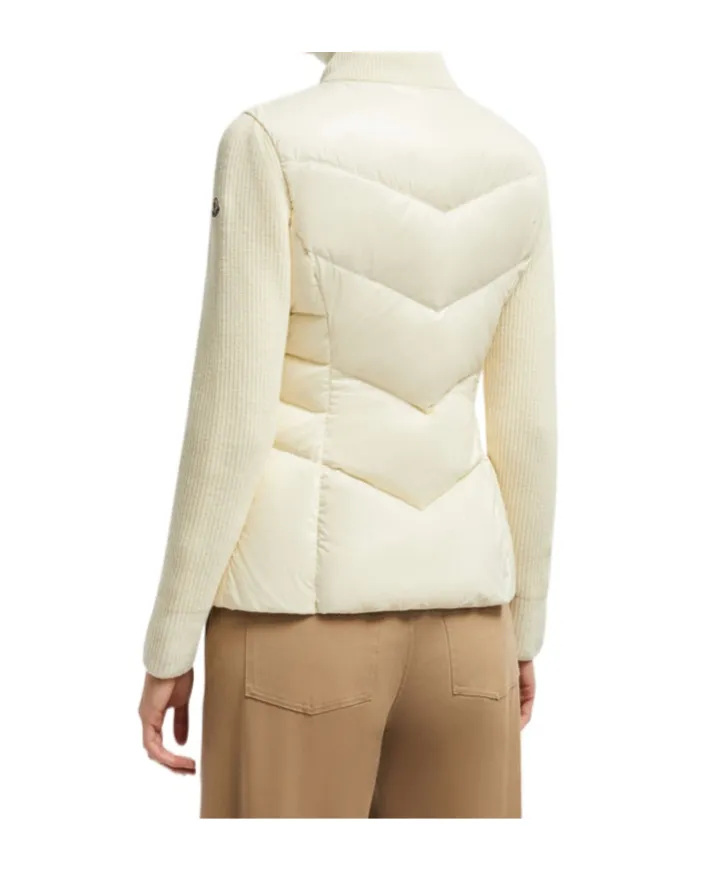 Padded Wool Zip-Up Cardigan
