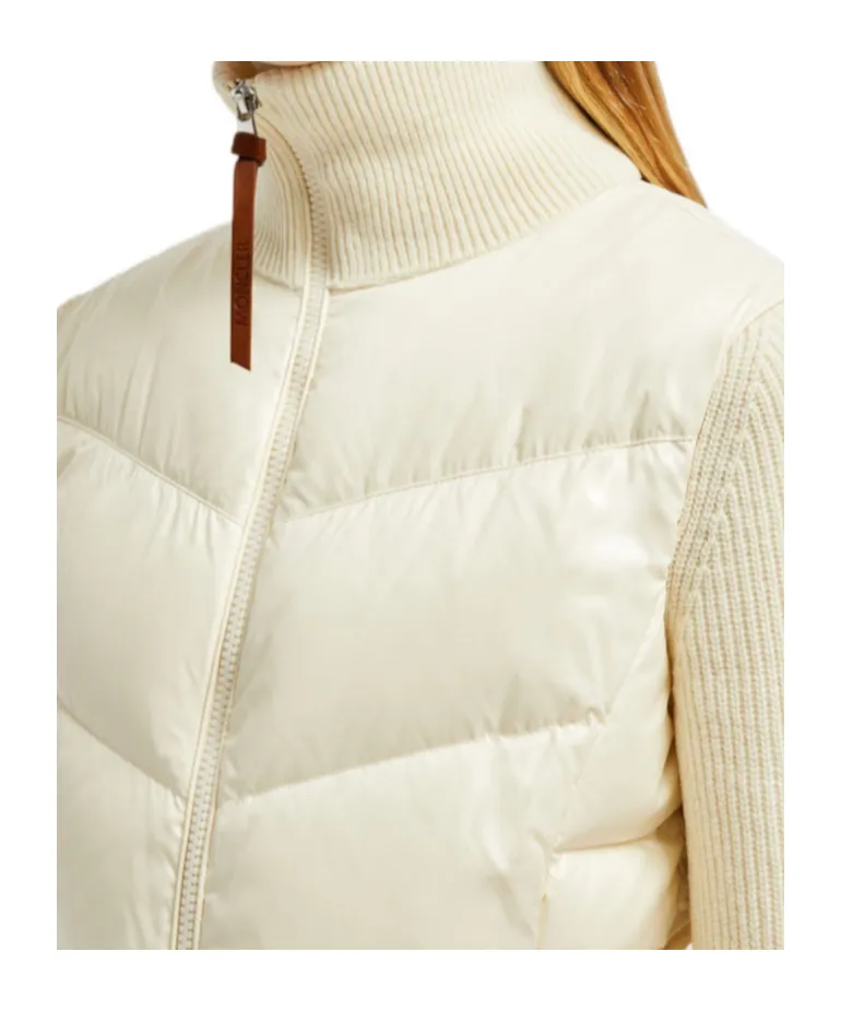 Padded Wool Zip-Up Cardigan
