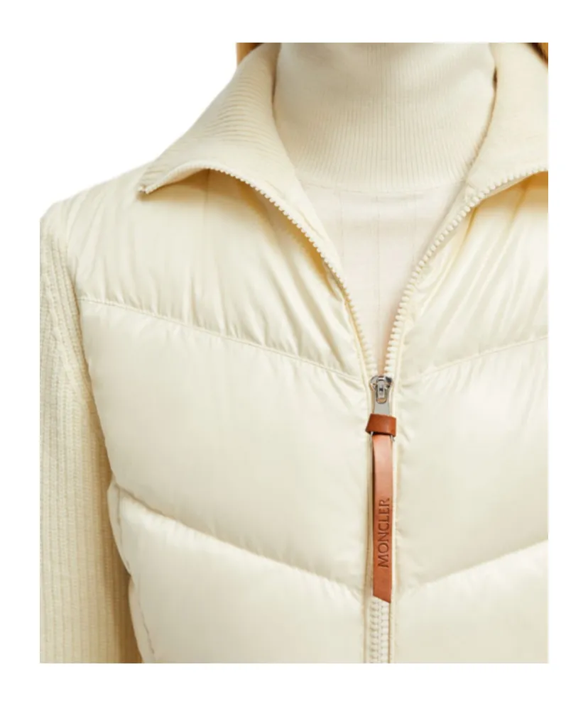 Padded Wool Zip-Up Cardigan