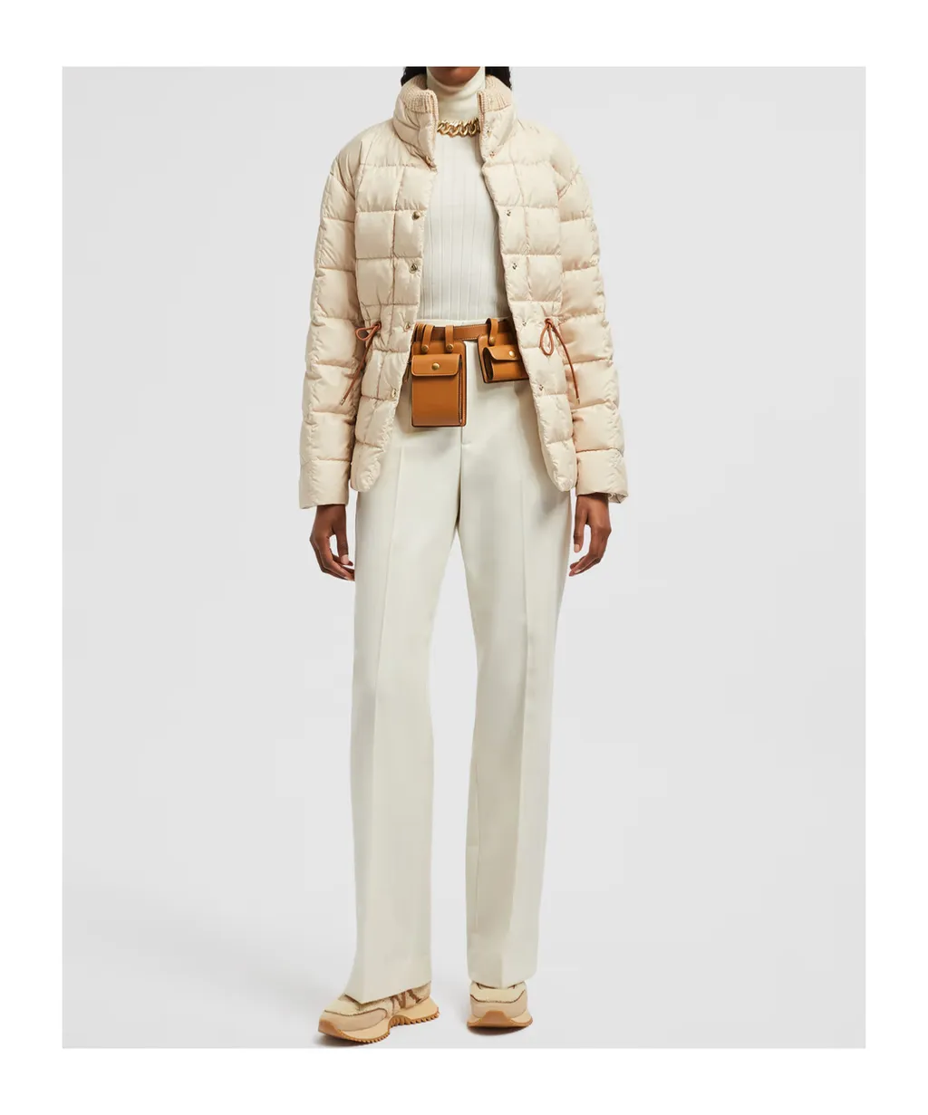 Drawstring Quilted Coat