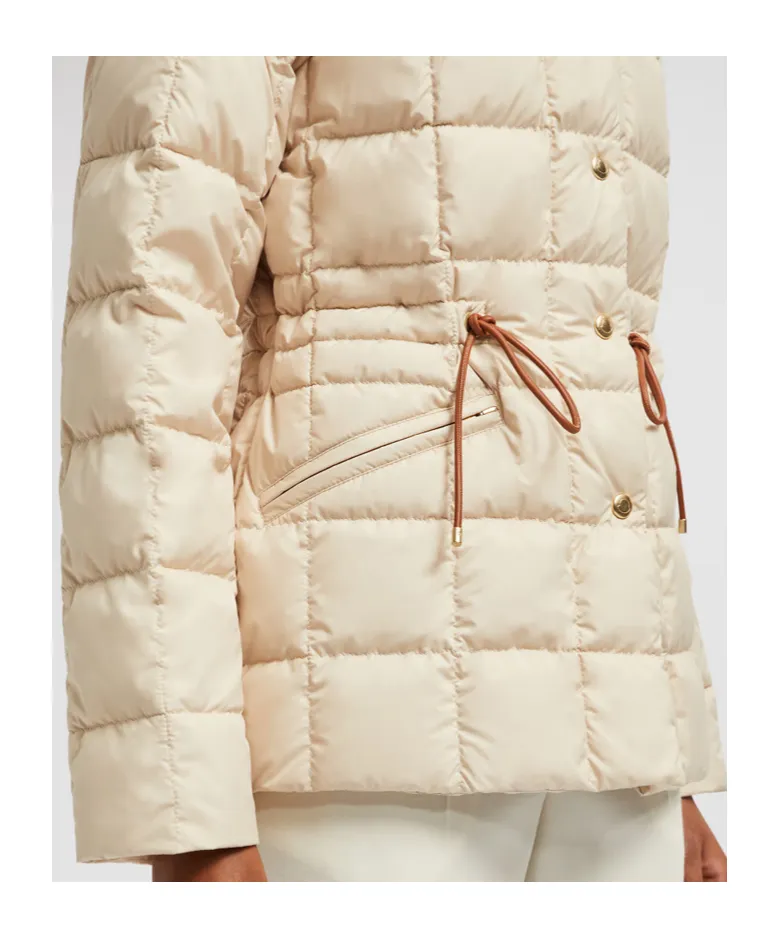 Drawstring Quilted Coat