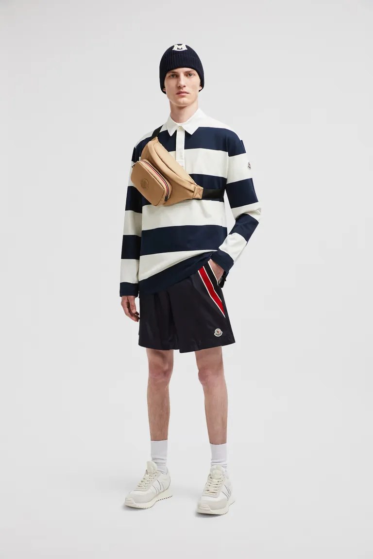 Logo Patch Detail Elastic Waist Swim Shorts