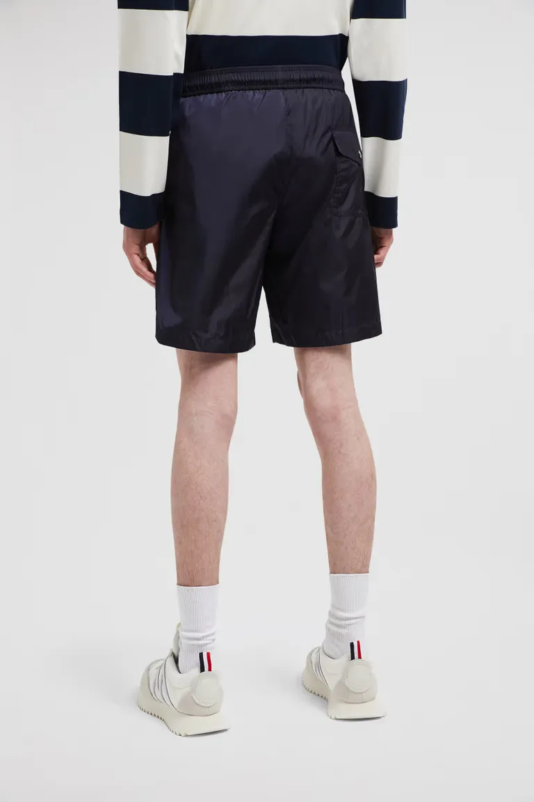 Logo Patch Detail Elastic Waist Swim Shorts