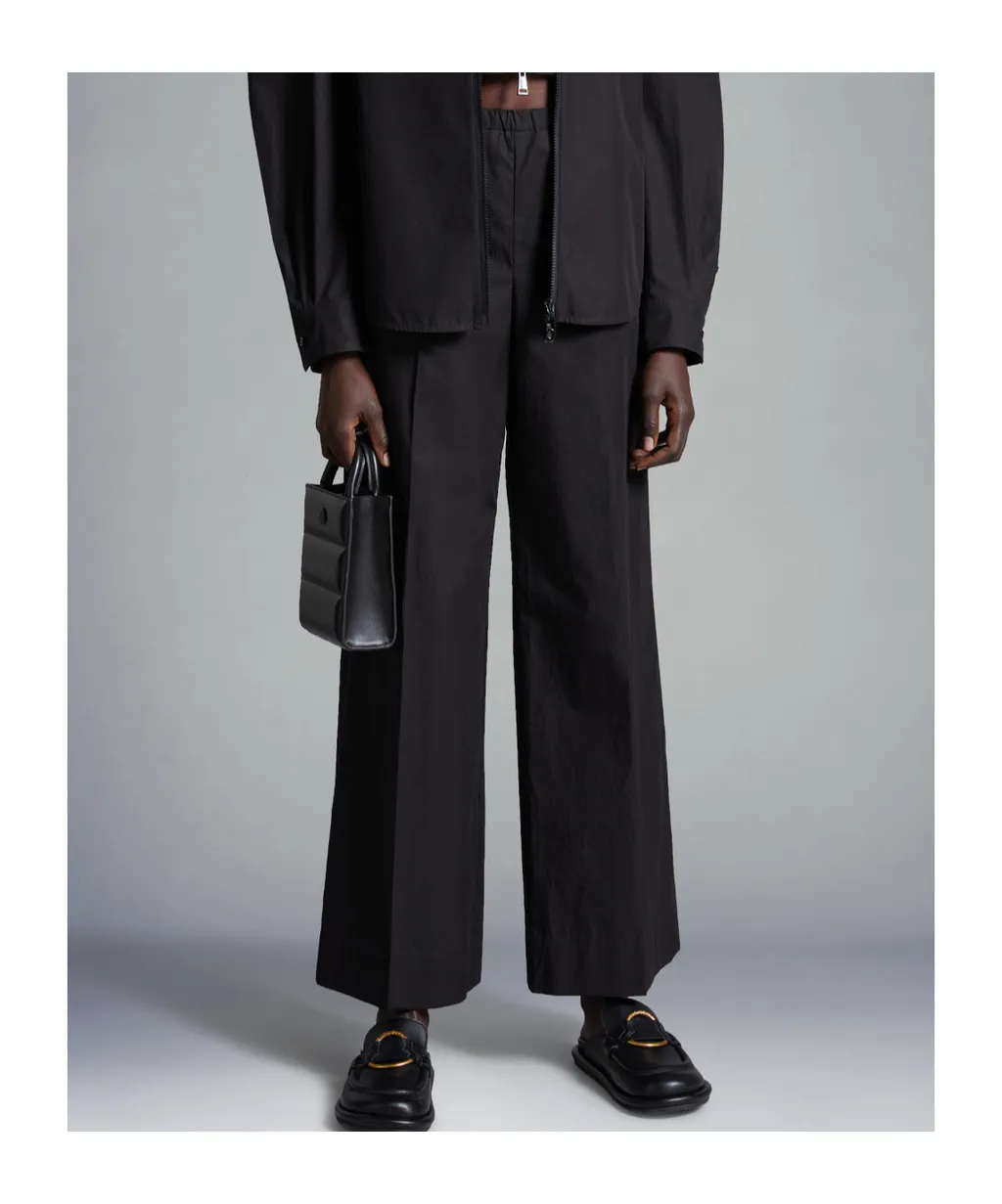 Poplin Wide-Leg Pants