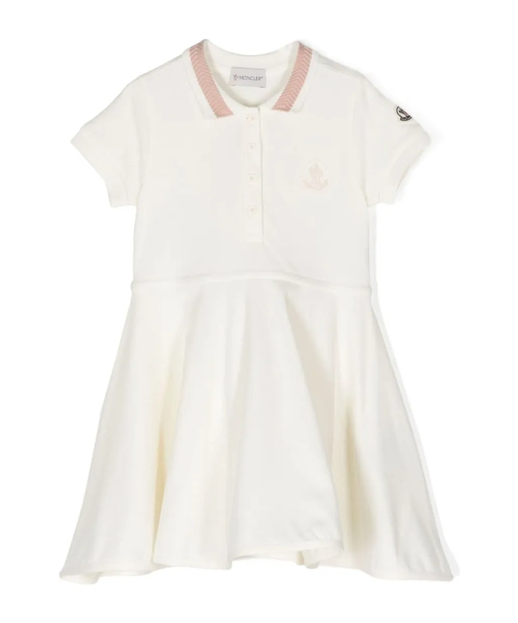 Short-Sleeved Logo Embroidered Dress