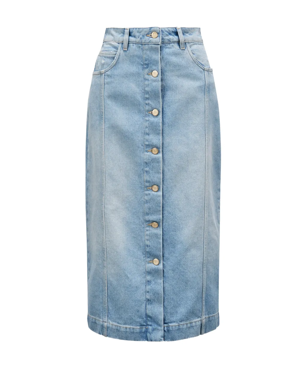 Denim Midi Skirt