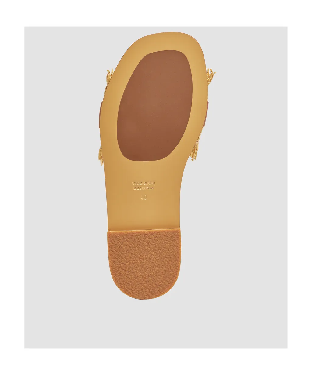 Bell Raffia & Leather Sliders