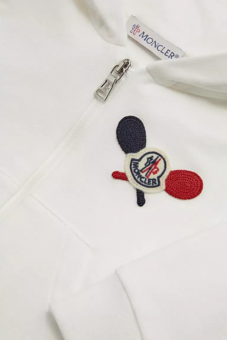Tennis Logo Patch Zip-Up Hoodie