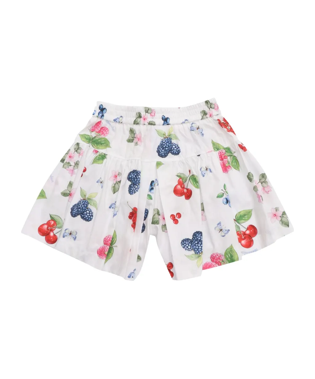 Fruit-Printed Pleated Shorts