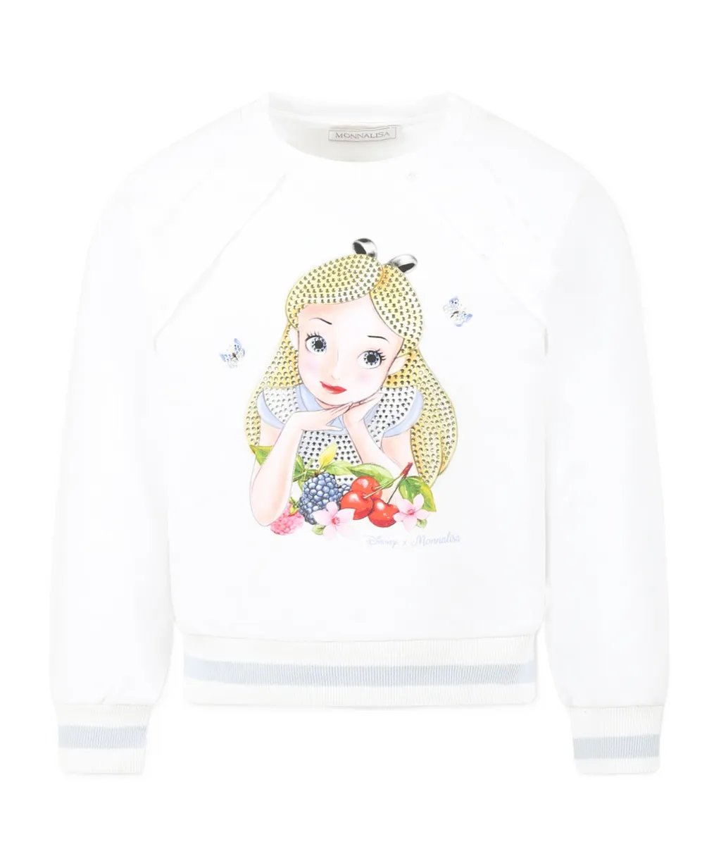 Long-Sleeved Sweater With Alice In Wonderland Print