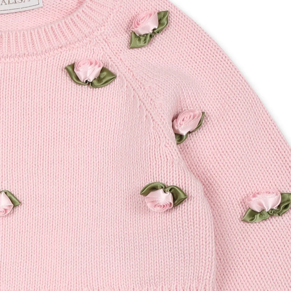 Floral-Appliqué Sweater