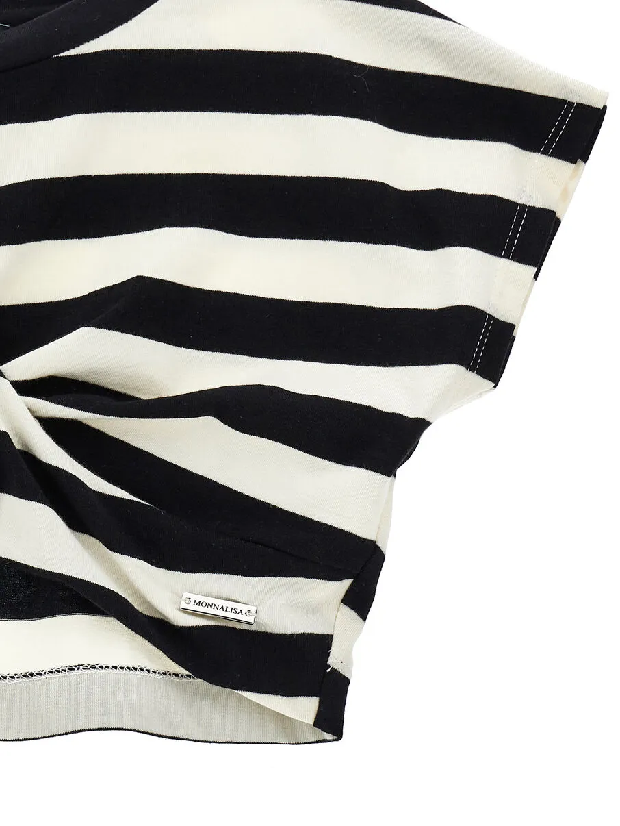 Knot Detailed Striped Top