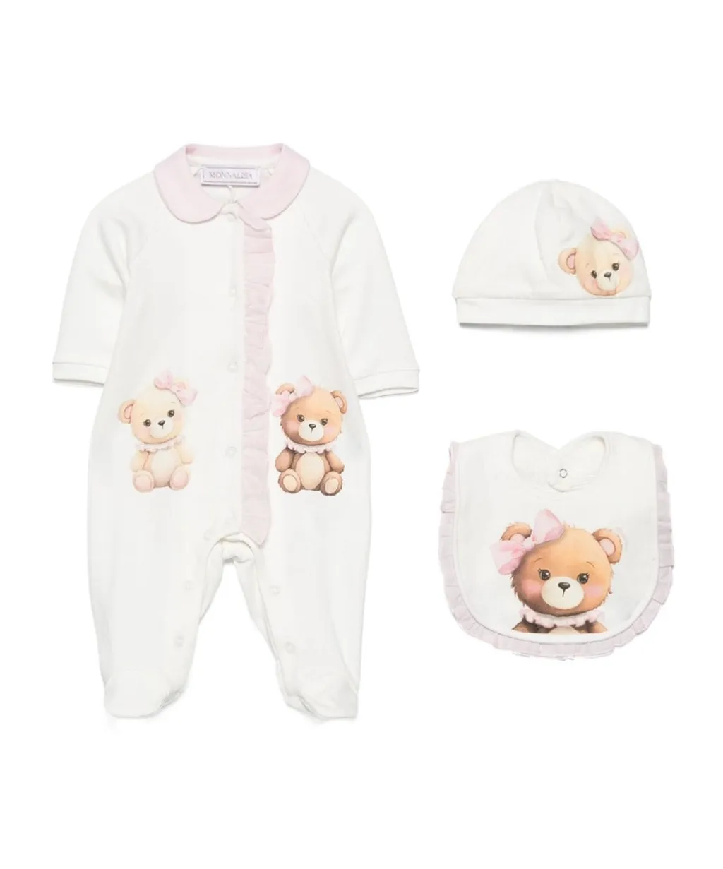 Teddy Bear Print Babygrow Set