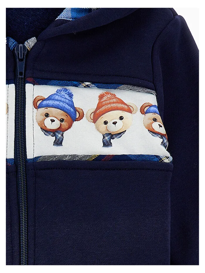 Zip-Up Hoodie With Animal Print