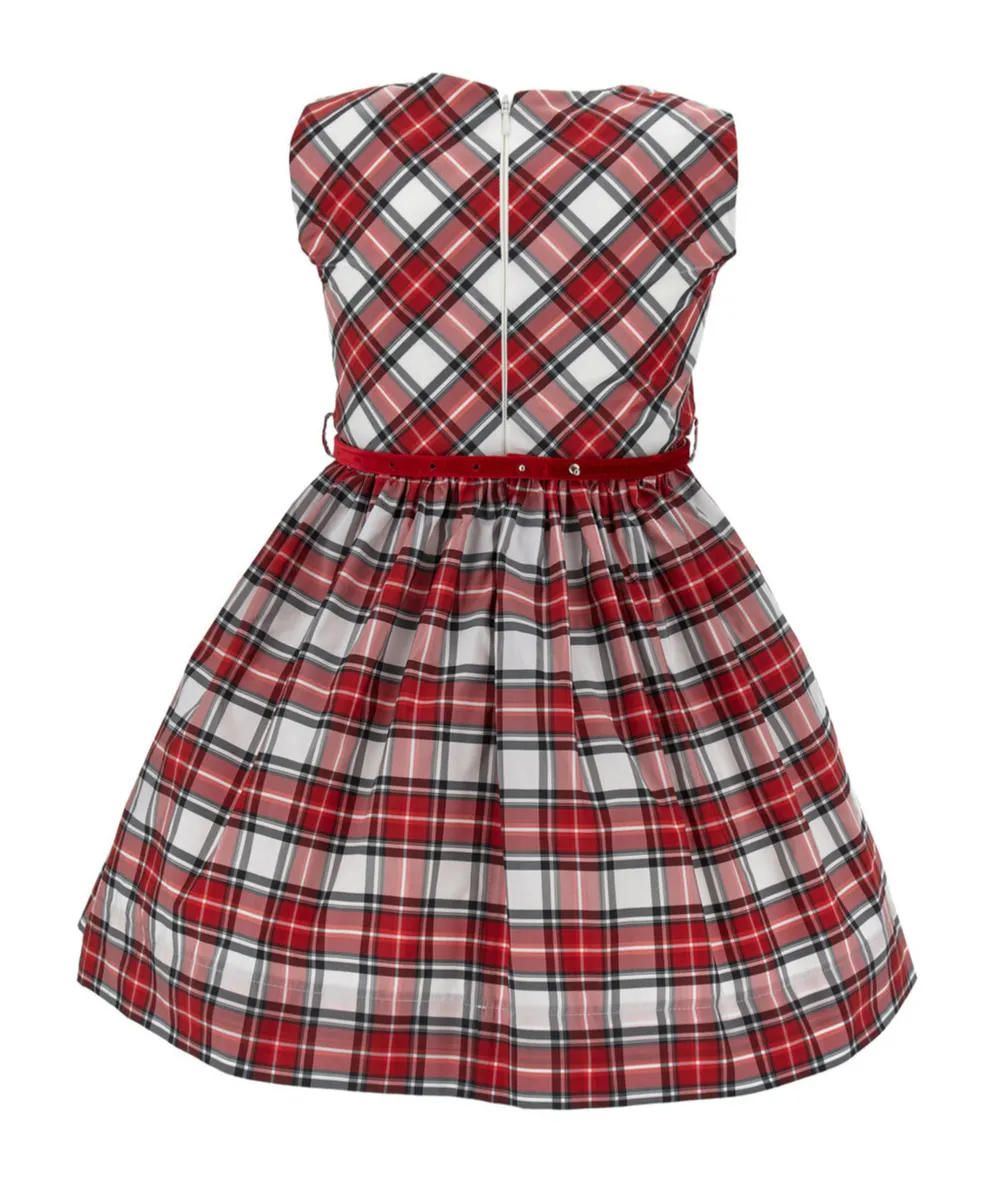 Sleeveless Checked Taffeta Dress