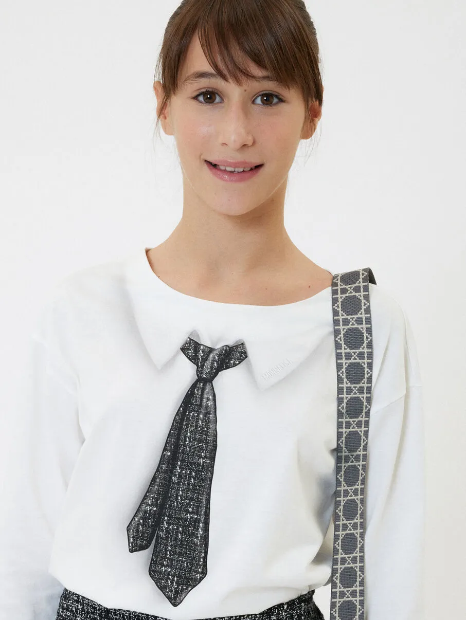 Tie-Print Cotton T-Shirt