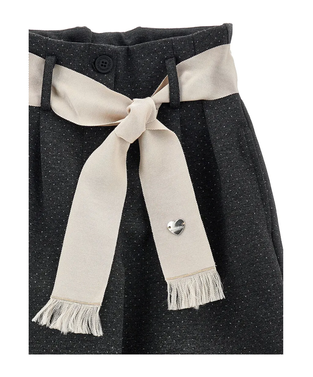 Glitter Polka Dot Cropped Trousers
