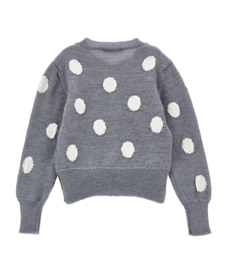 Logo Plaque Polka-Dot Cardigan
