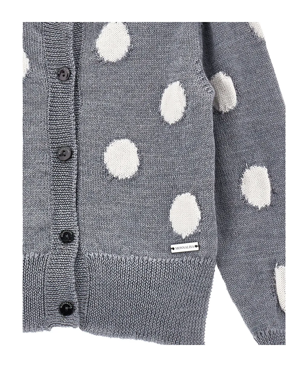 Logo Plaque Polka-Dot Cardigan