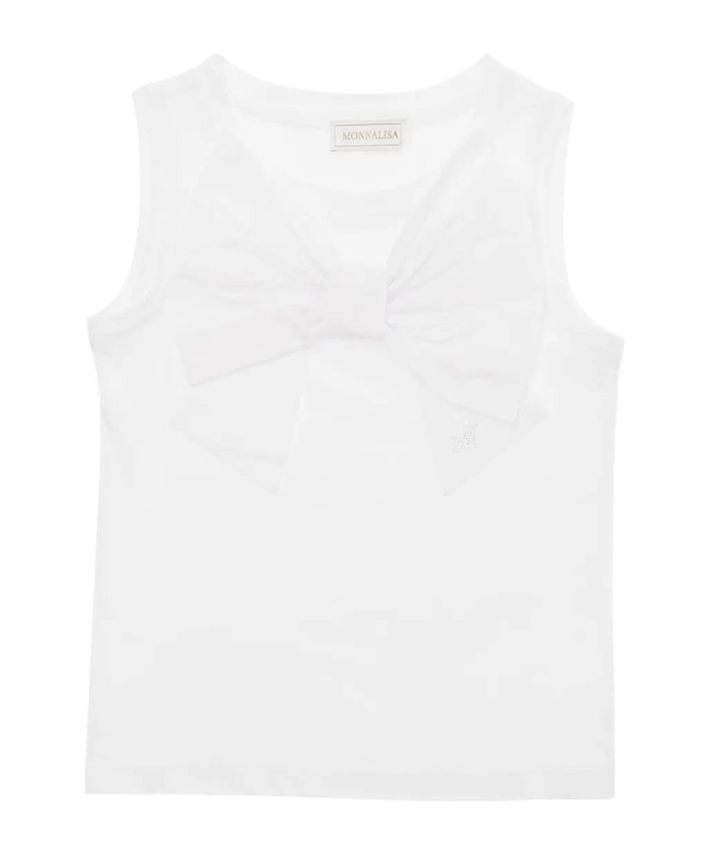 Bow Embellished Straight Hem Top