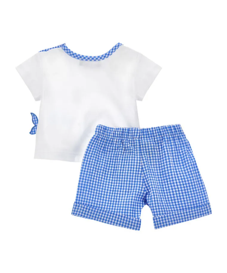 Checked Cotton Shorts Set