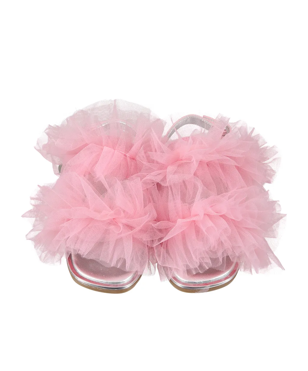 Tulle Ruffle Detailed Sandals