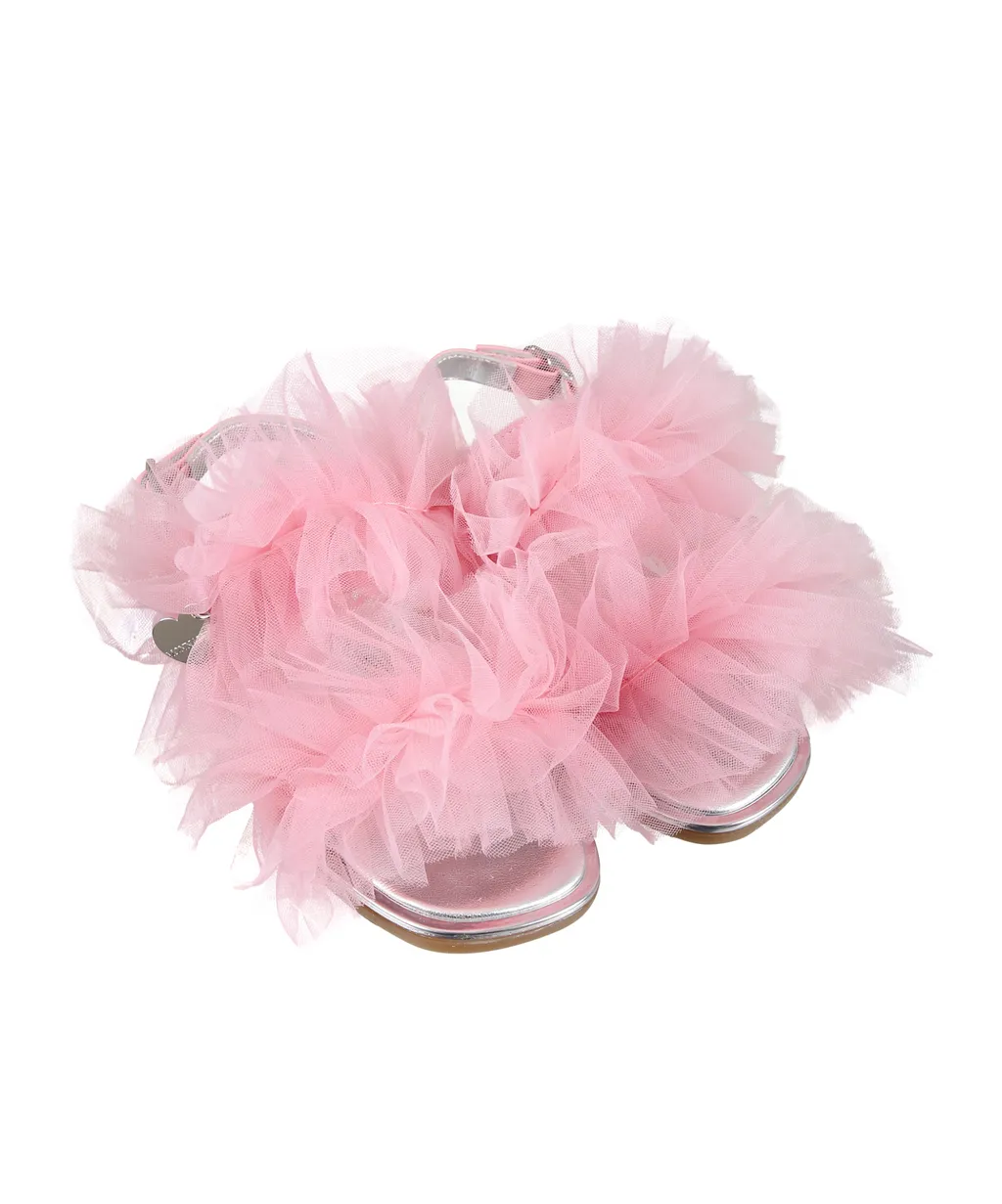 Tulle Ruffle Detailed Sandals