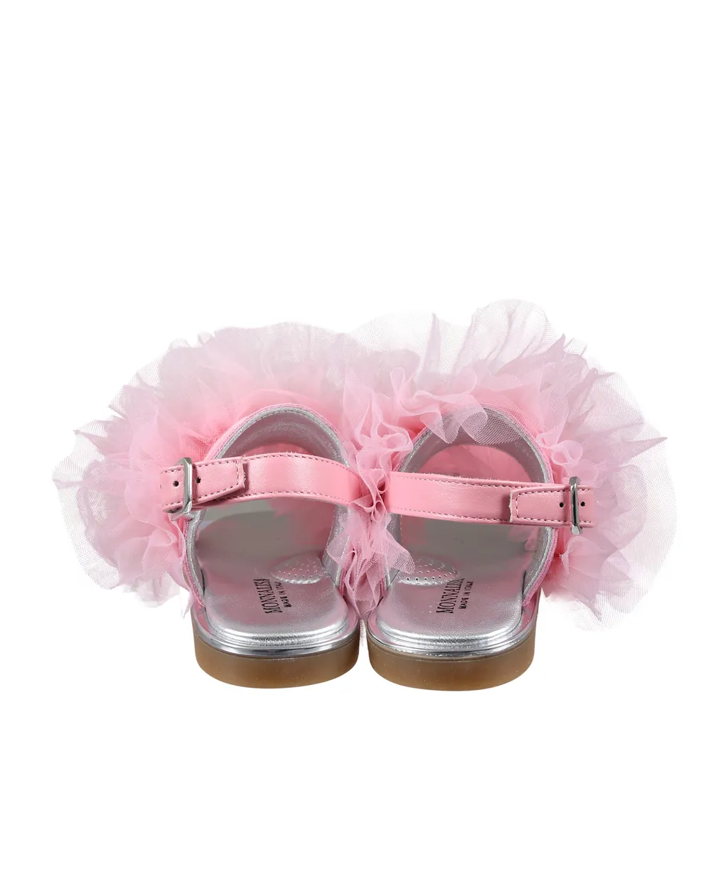 Tulle Ruffle Detailed Sandals