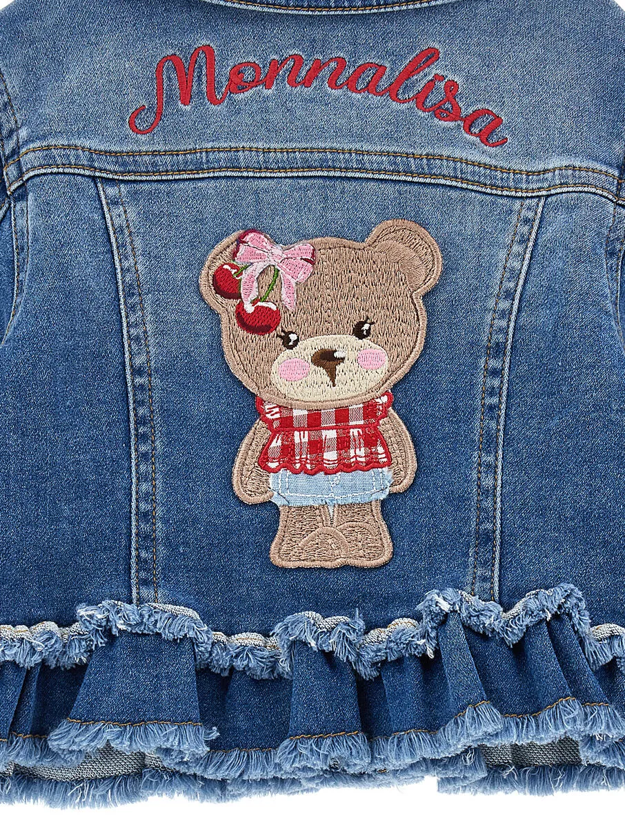 Embroidered-Bear Denim Jacket