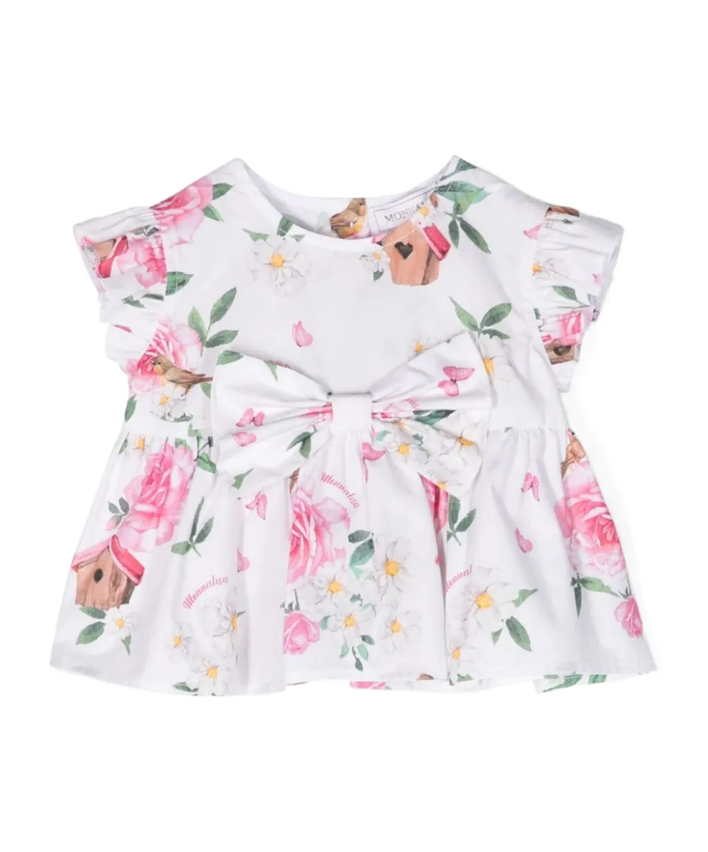 Bird Houses Floral Blouse