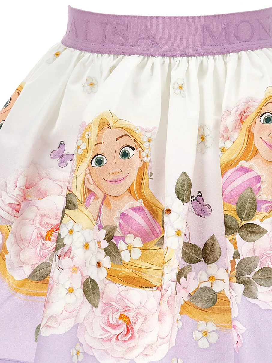 Motif-Printed Logo-Waistband Tutu Skirt