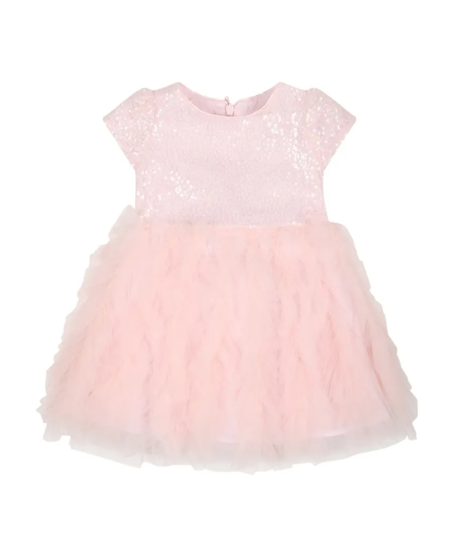 Ruffled Tulle Flared Dress