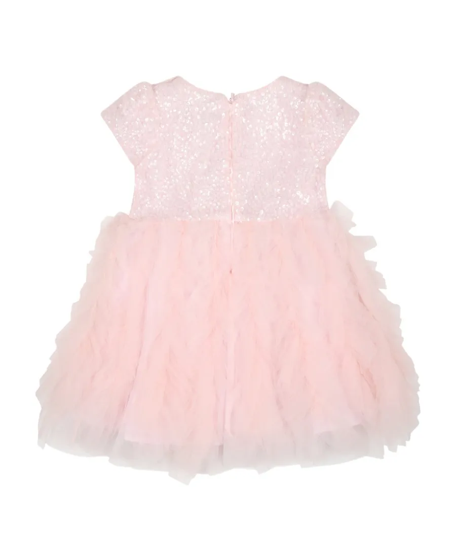 Ruffled Tulle Flared Dress