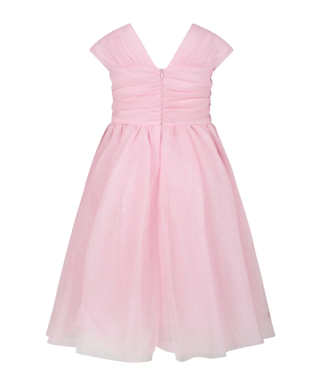 Ruffled Glitter-Detail Dress