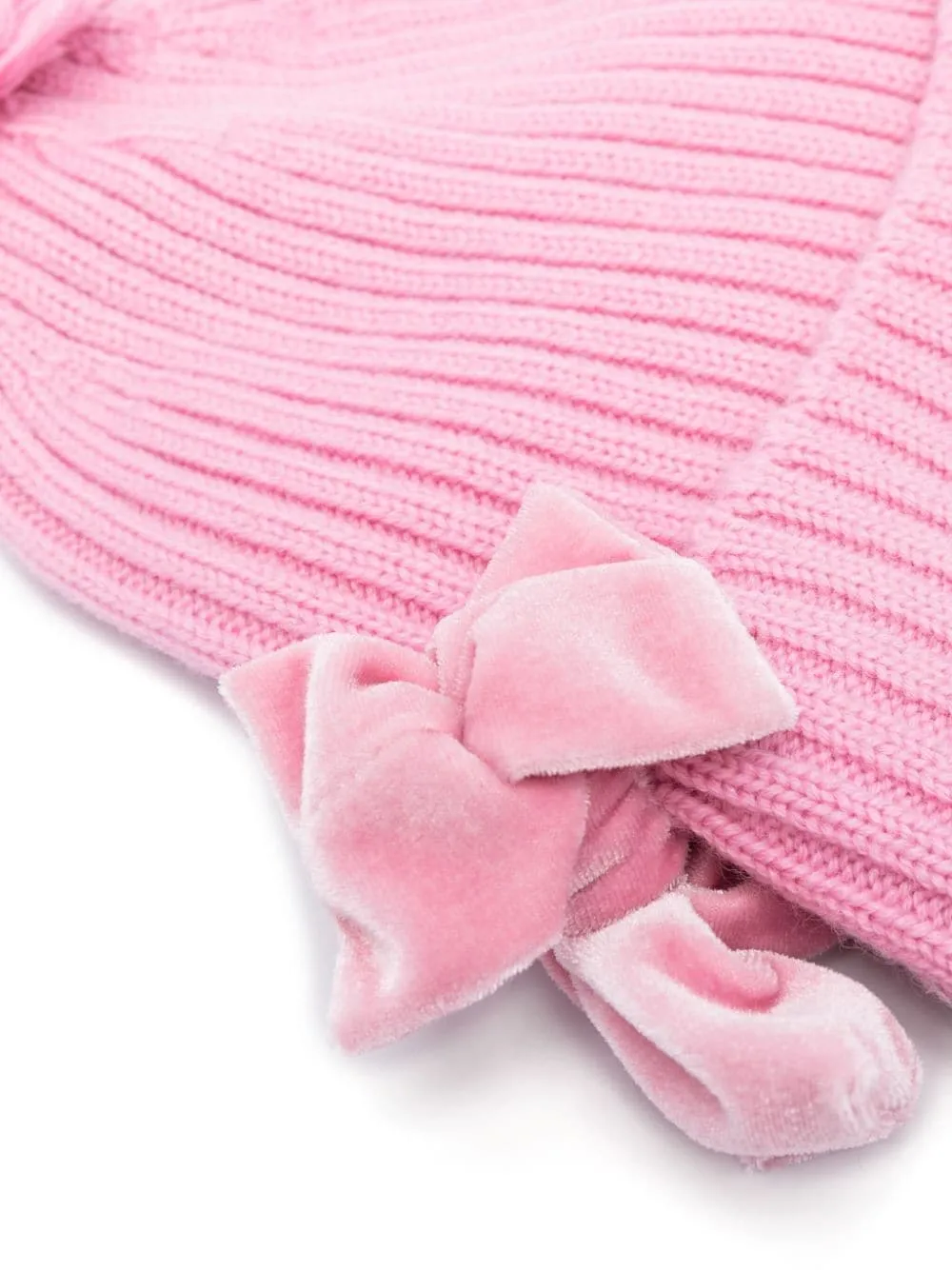 Bow-Detail Ribbed-Knit Hat