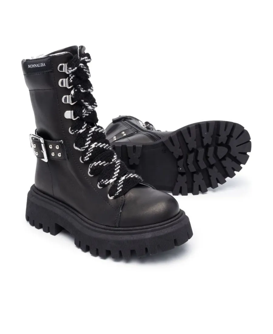 Lace-Up Leather Ankle Boots