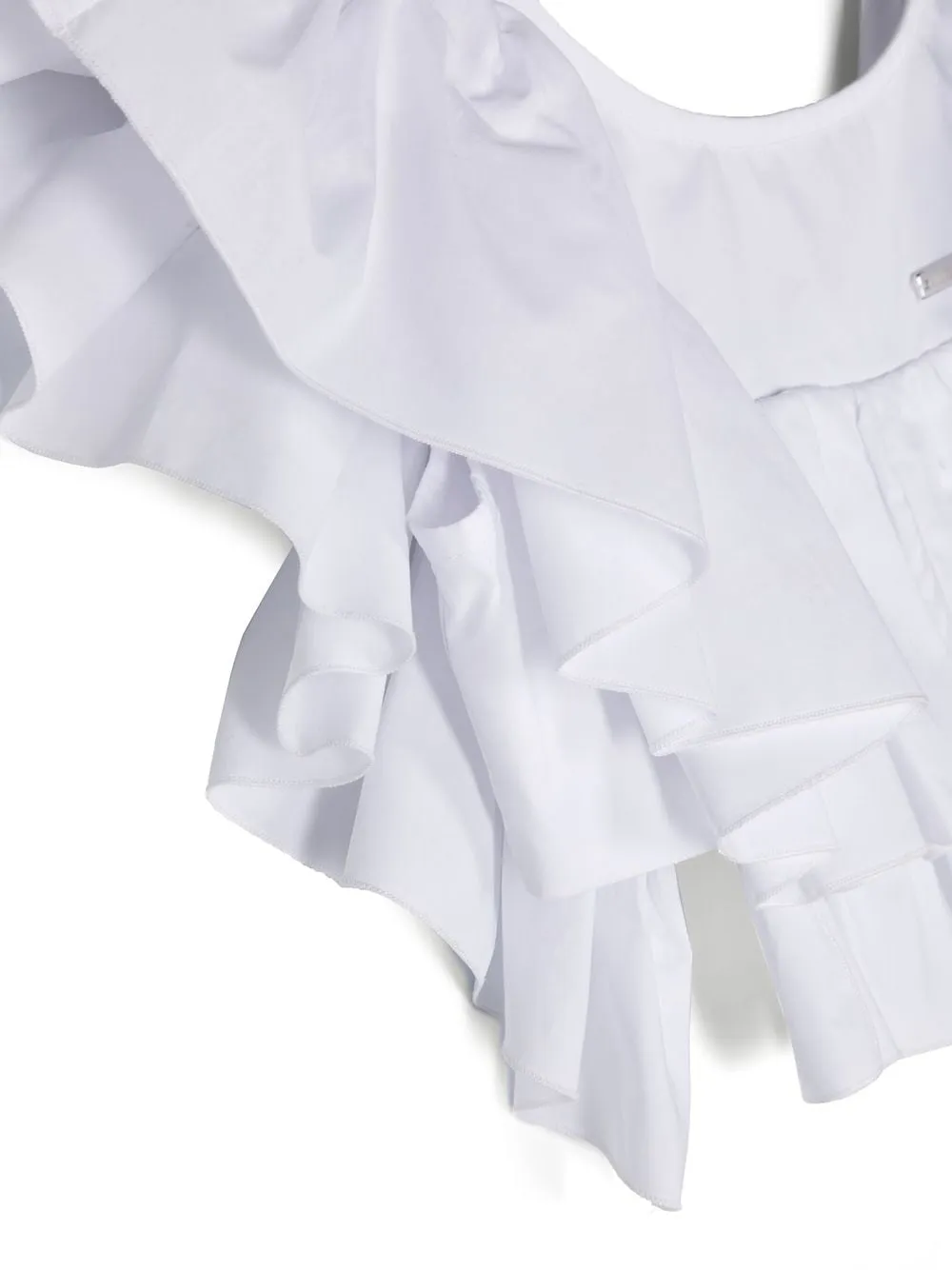 Ruffle-Trim Cropped Blouse