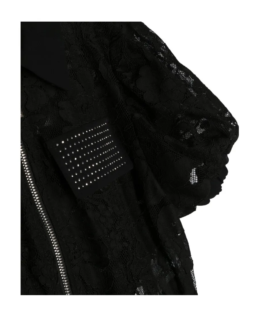 Lace Short-Sleeve Zip Shirt