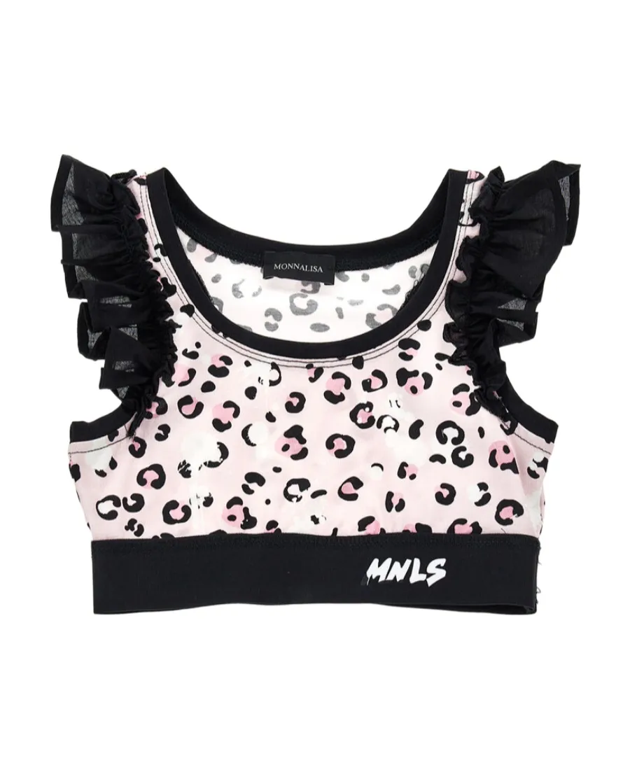 Leopard-Print Cropped Tank Top