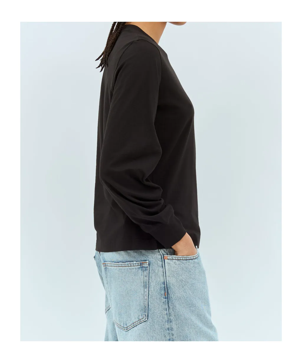Cotton Pleated Sleeve T-Shirt