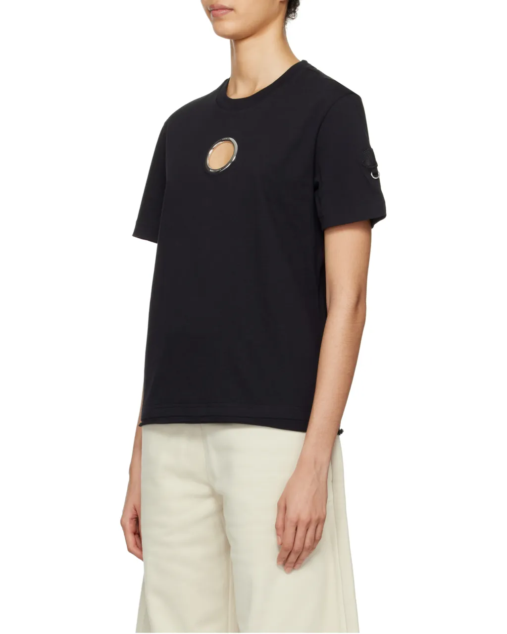 Ring-Detailed Crewneck T-Shirt