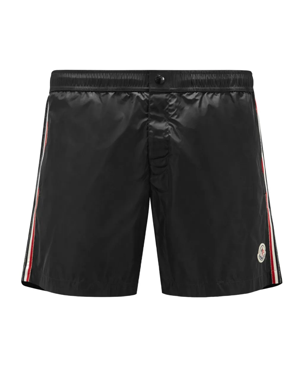 Tricolour-Trimmed Swim Shorts