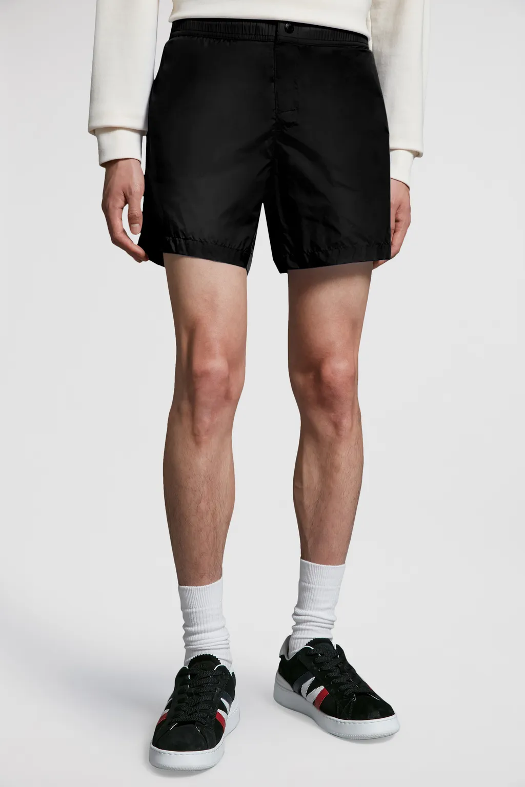 Tricolour-Trimmed Swim Shorts