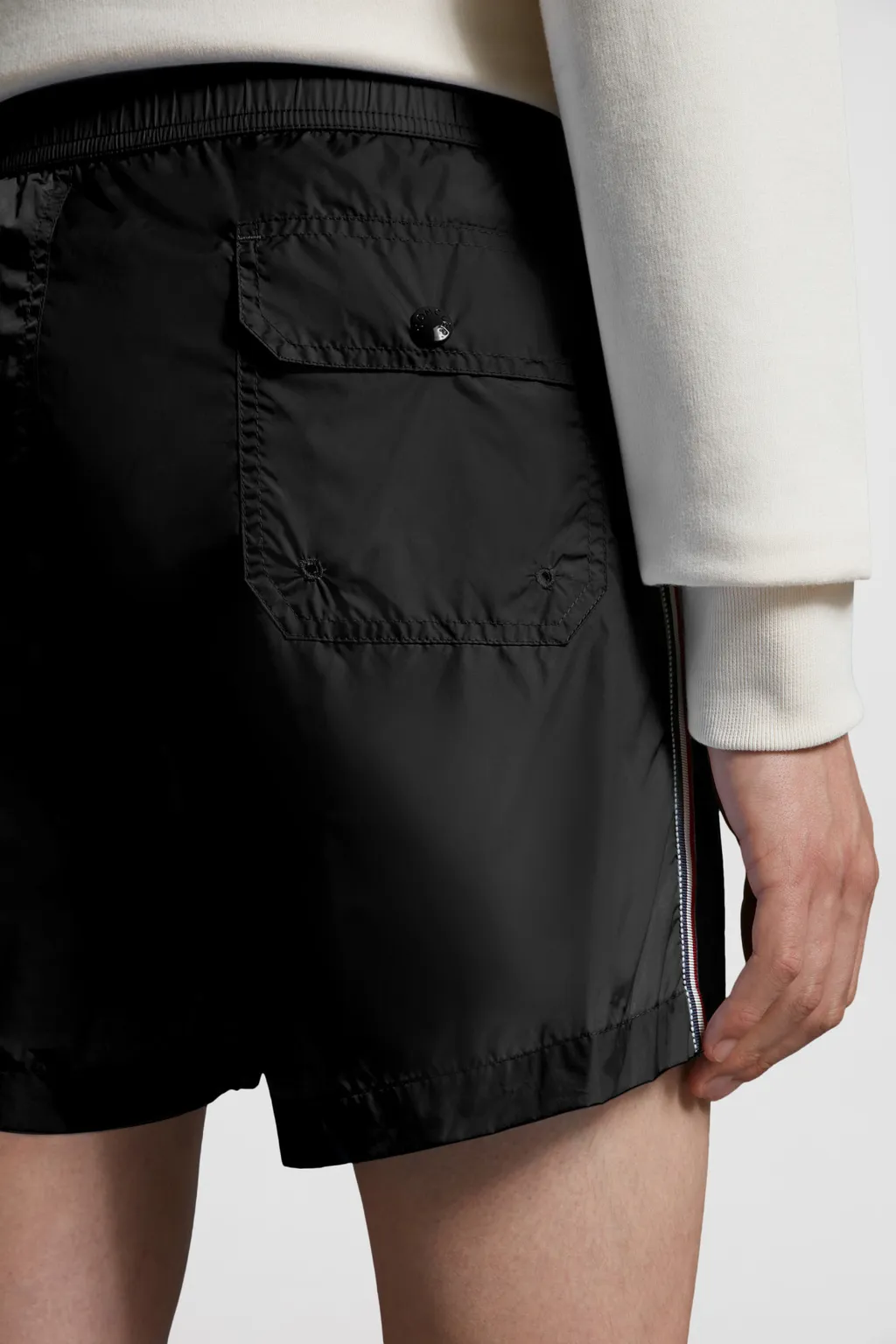 Tricolour-Trimmed Swim Shorts