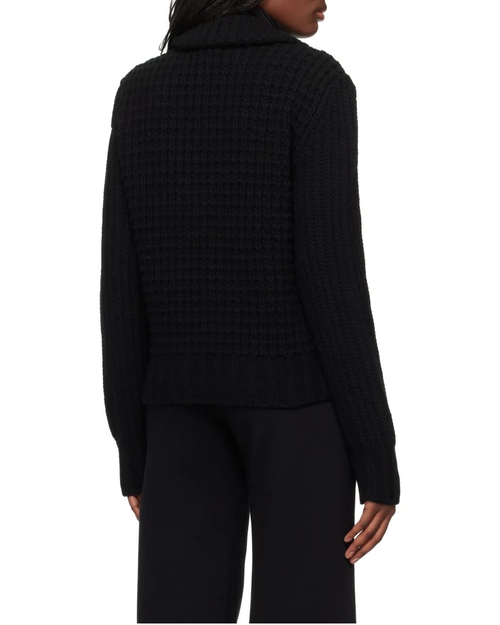 Zip-Up Padded Knit Cardigan