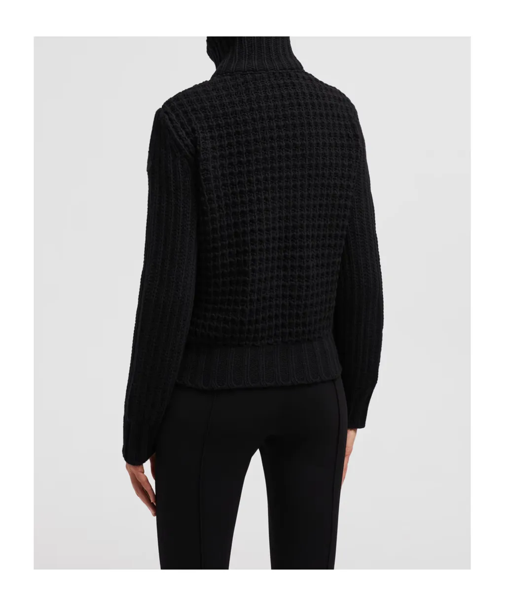 Zip-Up Padded Knit Cardigan