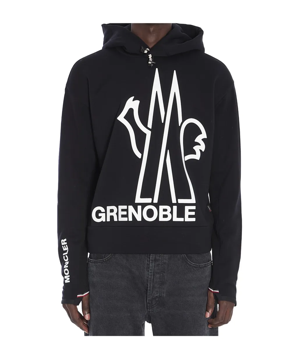 Grenoble Logo Printed Drawstring Hoodie